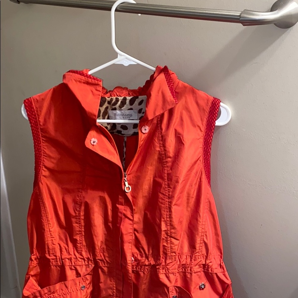 Vibrant Sunbursed Red with cheetah print inside